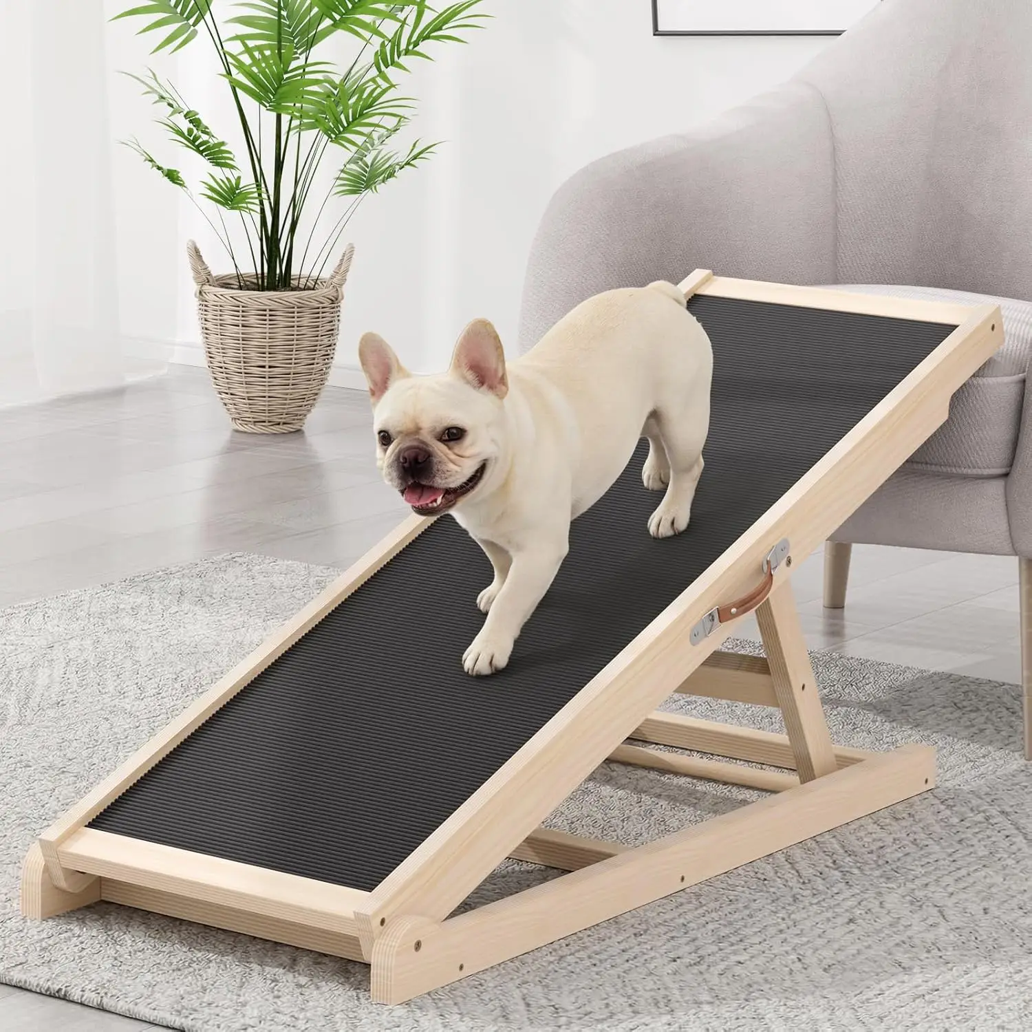 Adjustable Dog Ramp for Couch, Bed, Car, 6 Heights 18"-23.6", Wooden Steps with Traction Mat, Supports 200lbs
Adjustable Dog Ramp for Couch, Bed, Car, 6 Heights 18"-23.6", Wooden Steps with Traction Mat, Supports 200lbs