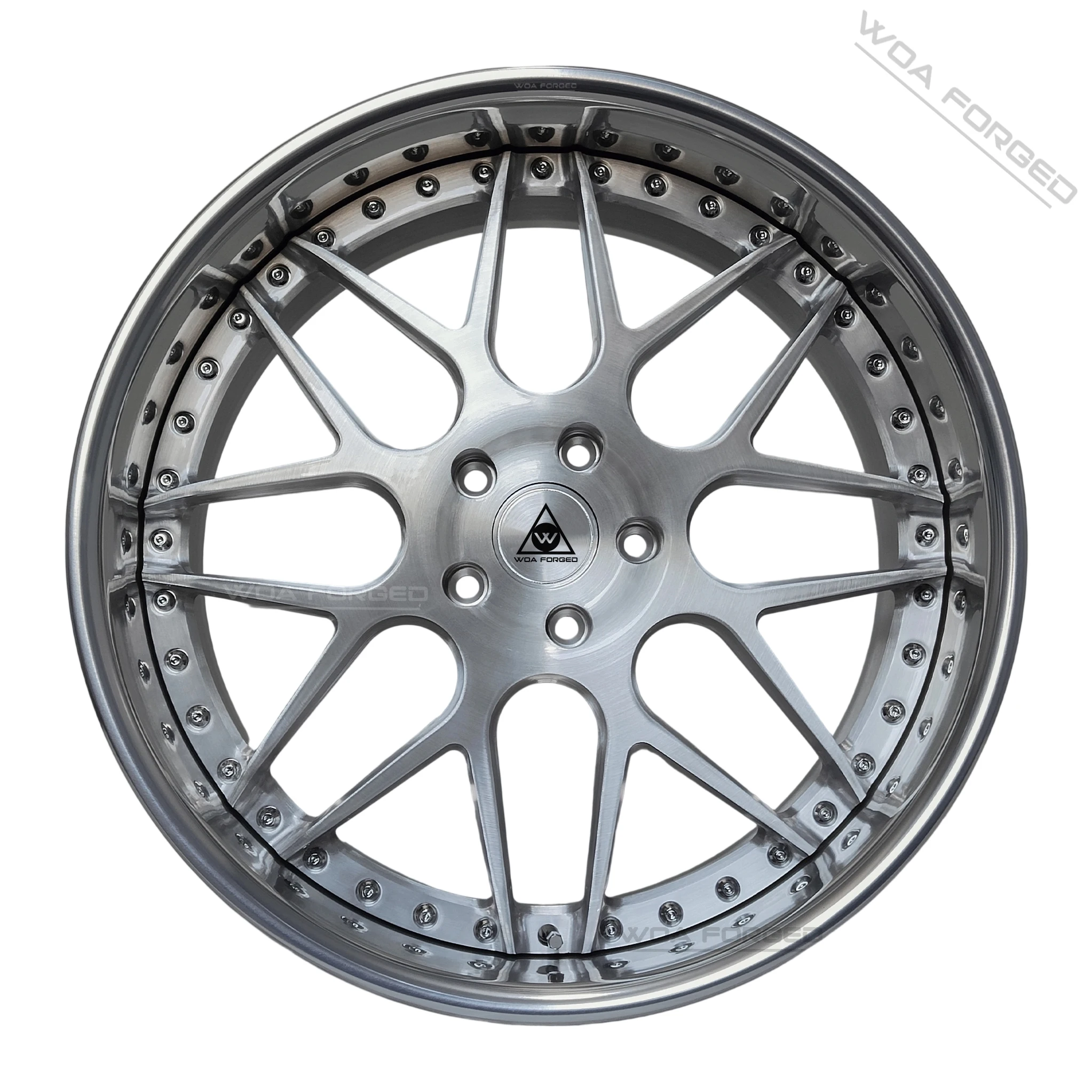 Custom Brushed Silver 2-Piece Forged Wheels 17 18 19 20Inch Deep Dish 6061-T6 Alloy Rims for Lamborghini Chevrolet Ford BMW Audi
Custom Brushed Silver 2-Piece Forged Wheels 17 18 19 20Inch Deep Dish 6061-T6 Alloy Rims for Lamborghini Chevrolet Ford BMW Audi