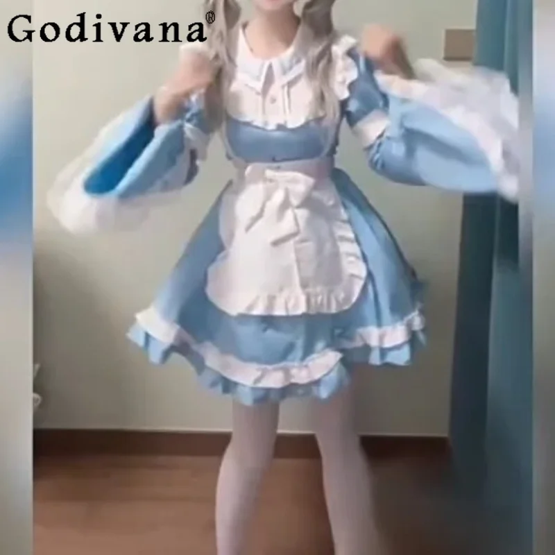 Large Size Maid Japanese Cute Blue Detachable Long Sleeve Lolita Dress Fashion Girl Peter Pan Collar Versatile Party Dresses
Large Size Maid Japanese Cute Blue Detachable Long Sleeve Lolita Dress Fashion Girl Peter Pan Collar Versatile Party Dresses