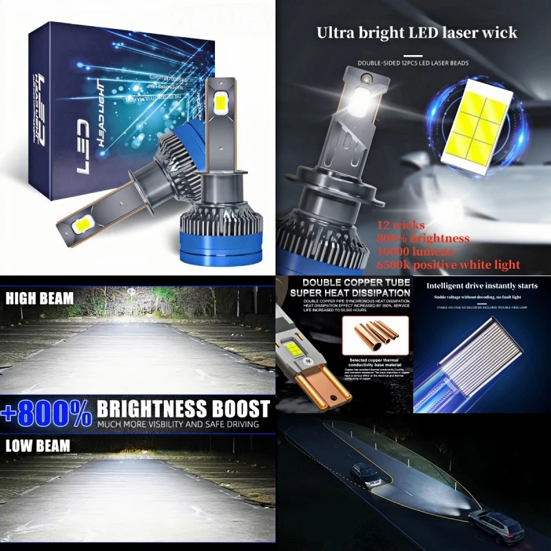 LED Car Headlights H4 H7 H1 9005 9006 H3 H11 Double Copper Tube High-power 12V/24V 6000K Bright White Car Headlight LED
LED Car Headlights H4 H7 H1 9005 9006 H3 H11 Double Copper Tube High-power 12V/24V 6000K Bright White Car Headlight LED