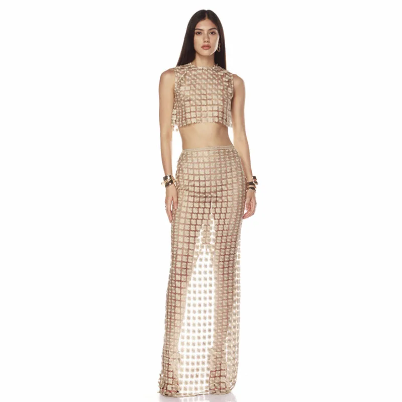 Machine embroidered three-dimensional flowers hollow zipper tight straight long skirt combination sexy woman red carpet TV
Machine embroidered three-dimensional flowers hollow zipper tight straight long skirt combination sexy woman red carpet TV