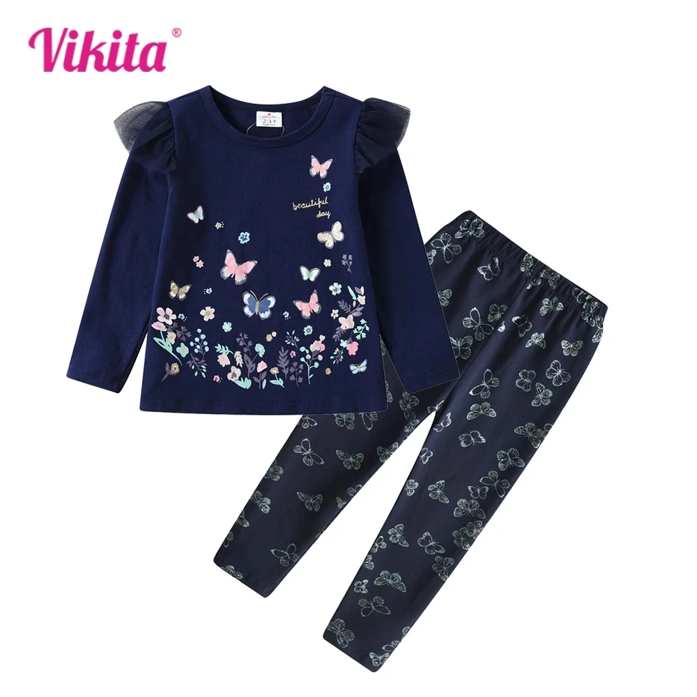 VIKITA Children Clothing for Autumn Spring Girls Butterfly Flower Print Cotton Casual Tops Tees and Trousers Pants Kids Clothes
VIKITA Children Clothing for Autumn Spring Girls Butterfly Flower Print Cotton Casual Tops Tees and Trousers Pants Kids Clothes