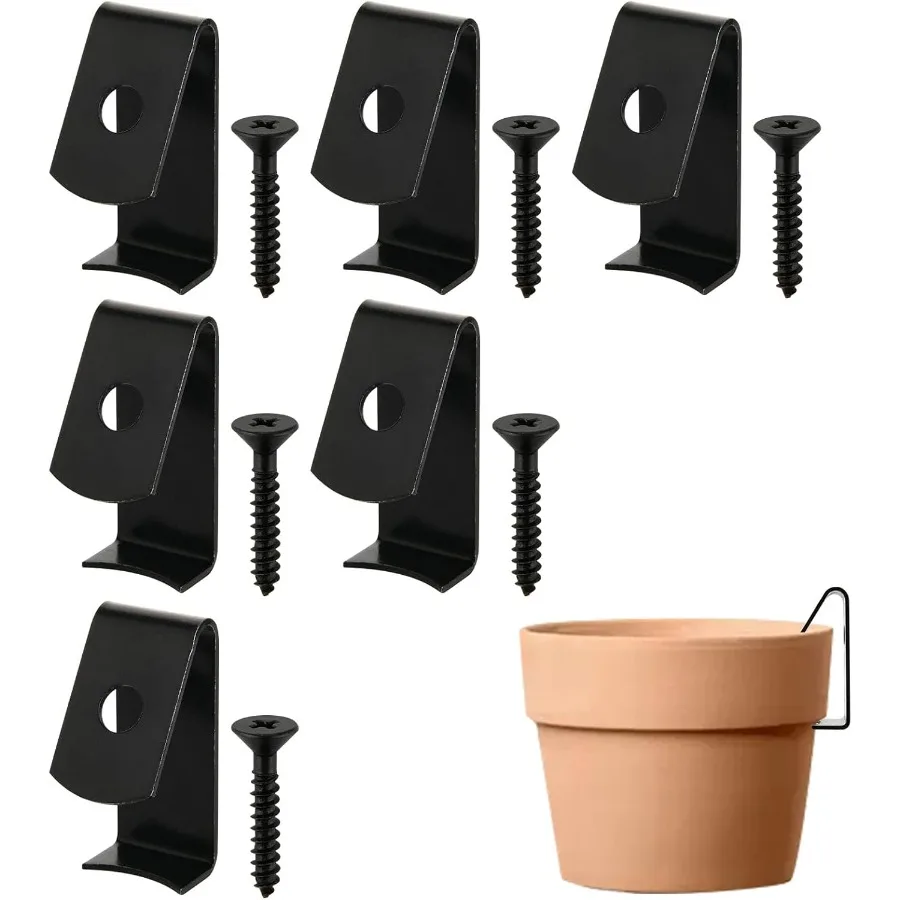 Pack of 6 Flower Pot Clips Terracotta Pots Hangers Iron Pot Hanger Wall Hooks with Screws Holds Standard 5 to 8 inch Wall Clay
Pack of 6 Flower Pot Clips Terracotta Pots Hangers Iron Pot Hanger Wall Hooks with Screws Holds Standard 5 to 8 inch Wall Clay