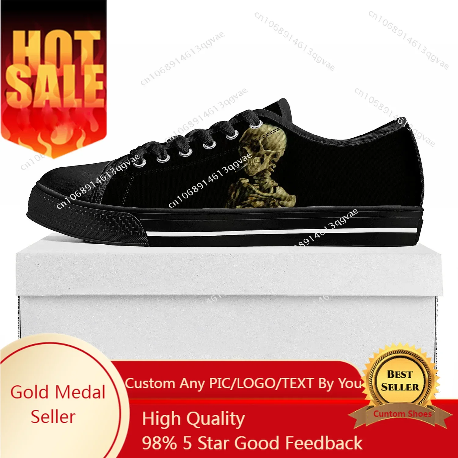 Van Gogh Smoking Skeleton Low Top High Quality Sports Shoes Men Ladies Teenagers Canvas Shoes Couple Custom Shoes Black
Van Gogh Smoking Skeleton Low Top High Quality Sports Shoes Men Ladies Teenagers Canvas Shoes Couple Custom Shoes Black