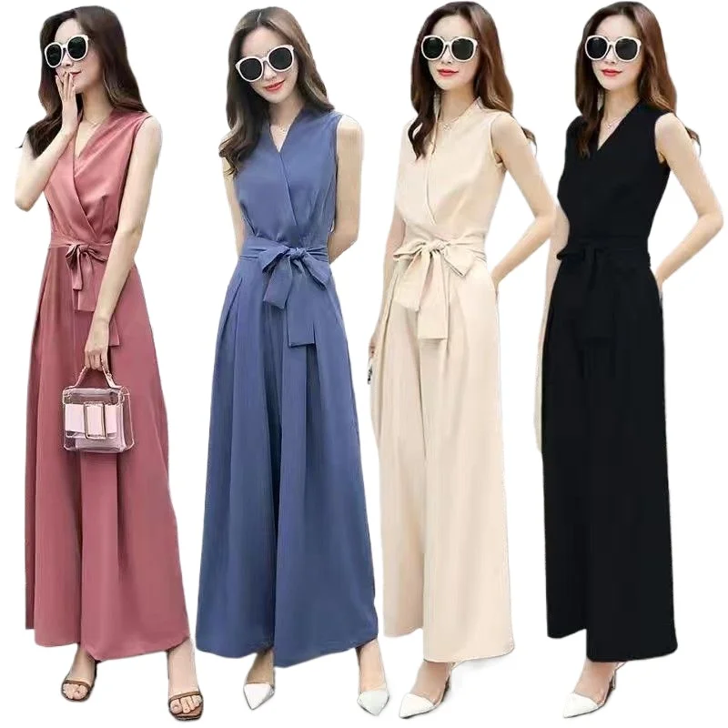 Women's Wide Leg Jumpsuits Elegance Clothing 2025 Summer New Ruffles Sleeveless Tops V-neck Slim Fashion Bodysuit Party Rompers
Women's Wide Leg Jumpsuits Elegance Clothing 2025 Summer New Ruffles Sleeveless Tops V-neck Slim Fashion Bodysuit Party Rompers
