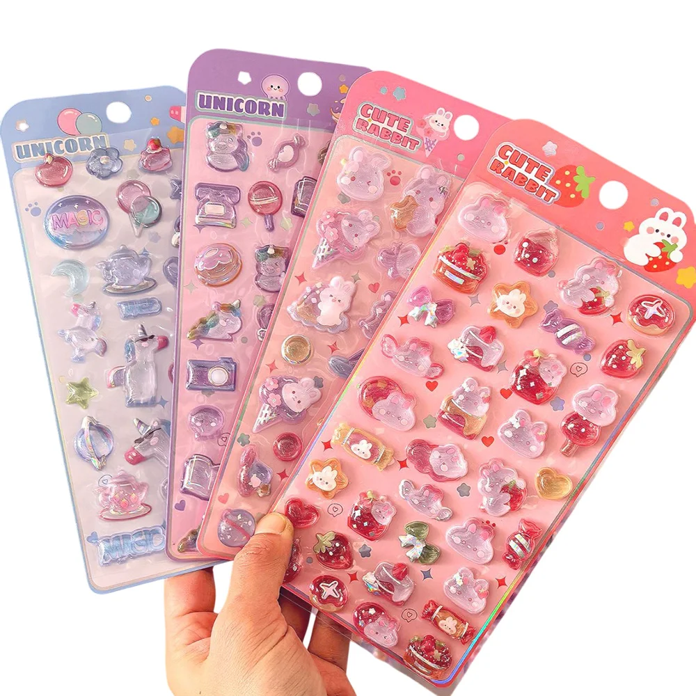 Kawaii Strawberry Rabbit Unicorn Drop 3D Relief Stickers Crystal for Phone Case DIY Scrapbooking Journaling Stationery Diary
Kawaii Strawberry Rabbit Unicorn Drop 3D Relief Stickers Crystal for Phone Case DIY Scrapbooking Journaling Stationery Diary