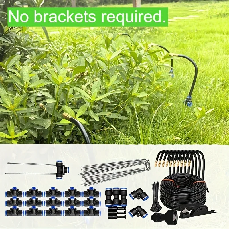 DIY greenhouse garden watering system, general spray 20 meter kit, no power, watering tools plants - yard spray cooling
DIY greenhouse garden watering system, general spray 20 meter kit, no power, watering tools plants - yard spray cooling