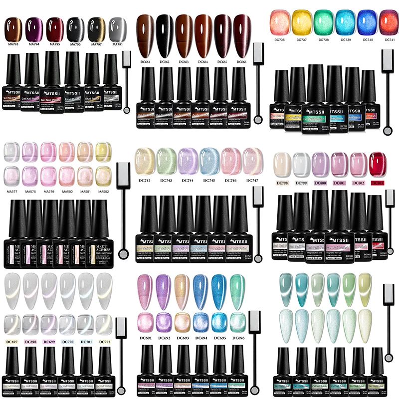 MTSSII 6Pcs Cat Magnetic Gel Nail Polish With Magnetic Stick for Nails Glass Bead Crystal Semi-Transparent Nail Art Gel Manicure
MTSSII 6Pcs Cat Magnetic Gel Nail Polish With Magnetic Stick for Nails Glass Bead Crystal Semi-Transparent Nail Art Gel Manicure