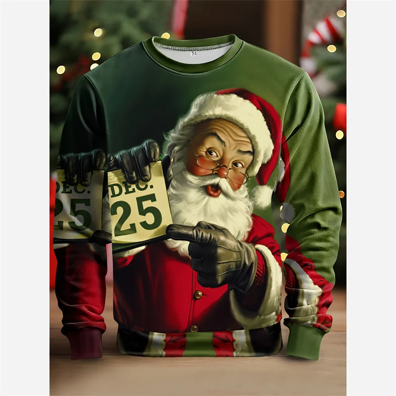 Funny Santa Pattern Sweatshirts For Men Happy Christmas 3D Printed Pullover Autumn Oversized O-Neck Hoodies Long Sleeves Tops
Funny Santa Pattern Sweatshirts For Men Happy Christmas 3D Printed Pullover Autumn Oversized O-Neck Hoodies Long Sleeves Tops
