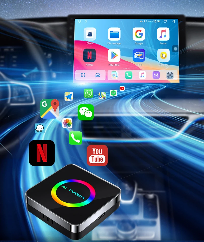 Android 13 CarPlay Smart Ai Box Android Wireless CarPlay Android Auto Adapter For Netflix For YouTube car intelligent systems
Android 13 CarPlay Smart Ai Box Android Wireless CarPlay Android Auto Adapter For Netflix For YouTube car intelligent systems