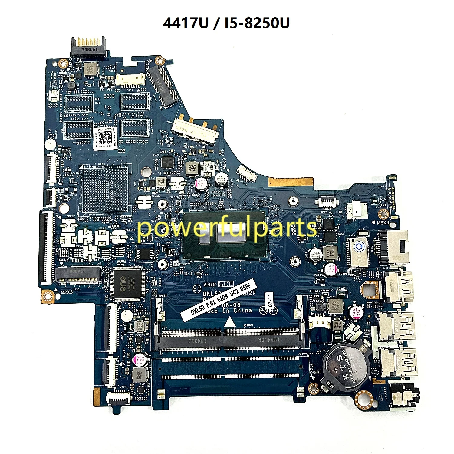 Для материнской платы Hp 15-BS 250 G6 DKL50 LA-E802P L50733-601 934908 -601 934909 -601 4417U I5-8250U I7-8550U Встроенный процессор работает в порядке 
Для материнской платы Hp 15-BS 250 G6 DKL50 LA-E802P L50733-601 934908 -601 934909 -601 4417U I5-8250U I7-8550U Встроенный процессор работает в порядке