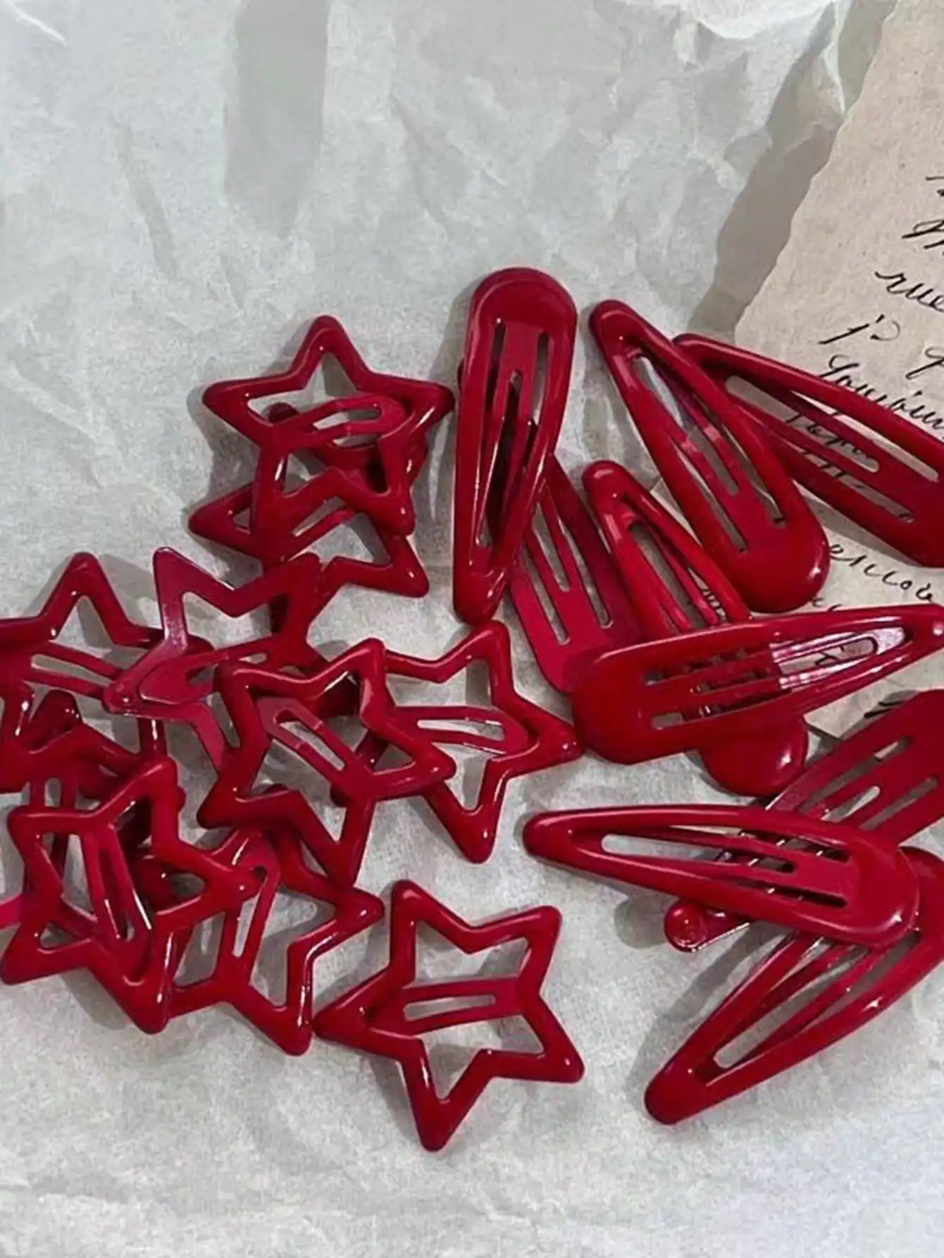 10pcs/Set Women's Red Teardrop & Star Design Shiny Hair Clips, Suitable For Daily, Home, Commute, School Outfit, Simple & Cute Bangs Hairpinsy2k Claw Clips Hair Claws Hair Barrettes, School Stuff, Hair Accessories, New Year Glamour, Head Accessories
10pcs/Set Women's Red Teardrop & Star Design Shiny Hair Clips, Suitable For Daily, Home, Commute, School Outfit, Simple & Cute Bangs Hairpinsy2k Claw Clips Hair Claws Hair Barrettes, School Stuff, Hair Accessories, New Year Glamour, Head Accessories