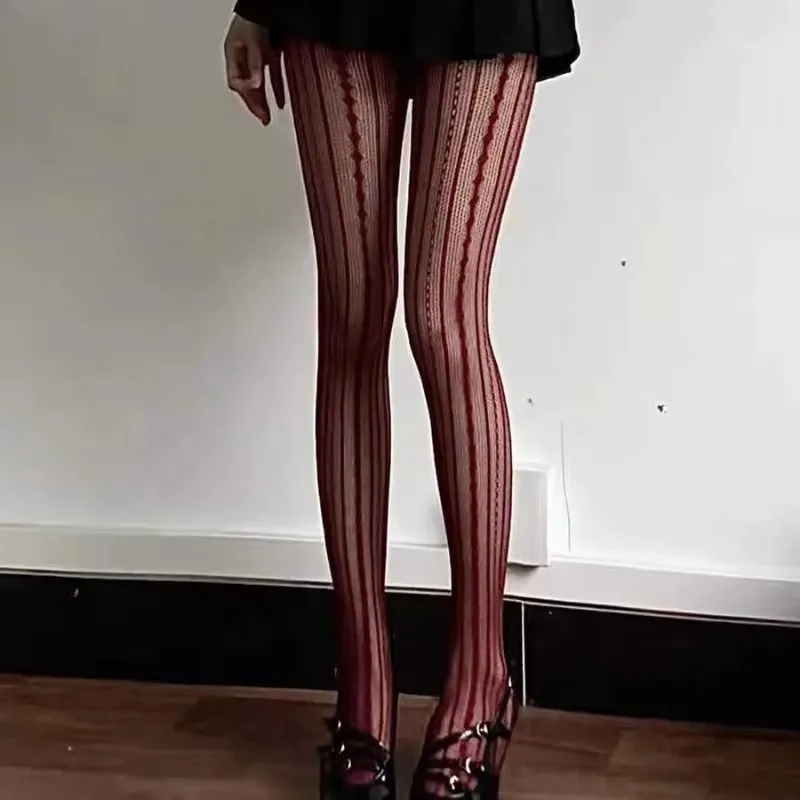 Sexy Stripes and Lace Fishnet Stockings Woman White Wine Red Gray Black Tights Thin Y2K Medias Socks Party Club Pantyhose
Sexy Stripes and Lace Fishnet Stockings Woman White Wine Red Gray Black Tights Thin Y2K Medias Socks Party Club Pantyhose