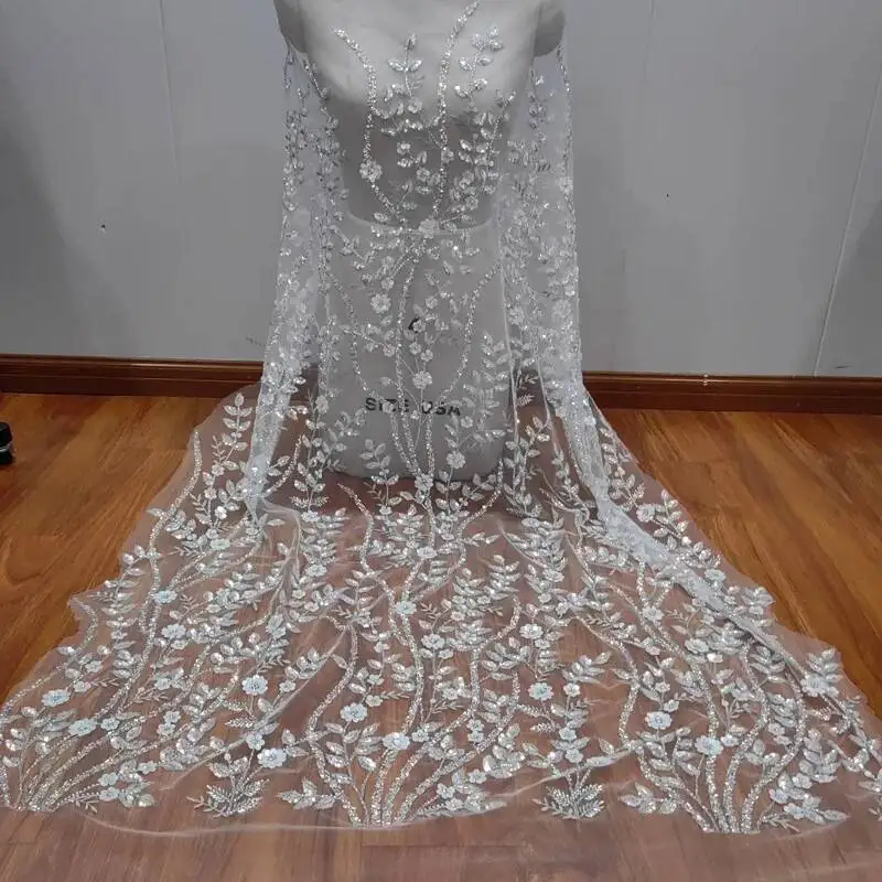 Silver Wave Style Sequined Lace Fabric Wedding Dress Mesh DIY Decorative Fabric Clothing Accessories
Silver Wave Style Sequined Lace Fabric Wedding Dress Mesh DIY Decorative Fabric Clothing Accessories