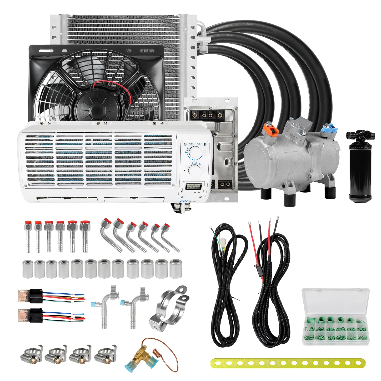 RV65F 12V/24V car wall mounted electric A/C kit, for trucks, RV, excavators, engineering vehicles, buses, large vehicles, etc
RV65F 12V/24V car wall mounted electric A/C kit, for trucks, RV, excavators, engineering vehicles, buses, large vehicles, etc