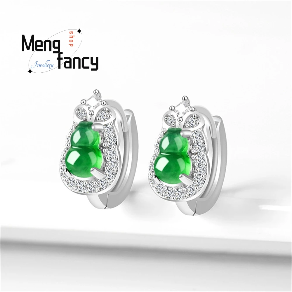 Natural A Goods Jade Yang Green Gourd Ear Buckle Ice Jade Earrings S925 Silver Inlaid Fashion Earrings For Women Fine Jewelry
Natural A Goods Jade Yang Green Gourd Ear Buckle Ice Jade Earrings S925 Silver Inlaid Fashion Earrings For Women Fine Jewelry