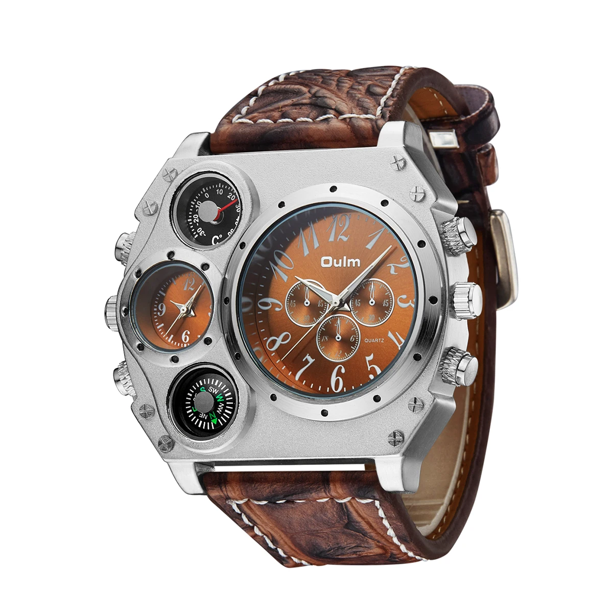 Oulm1349 Creative Large Dial Men Watches Brand Male Fashion Quartz Watch Big Men's Two Time Zone Leather Sport Wristwatches
Oulm1349 Creative Large Dial Men Watches Brand Male Fashion Quartz Watch Big Men's Two Time Zone Leather Sport Wristwatches