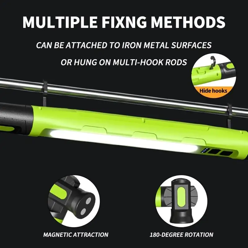 Magnetic rechargeable LED light bar, 3000LM work light with hooks. 5200mAh cordless lamp, durable for garage, auto repair, campi
Magnetic rechargeable LED light bar, 3000LM work light with hooks. 5200mAh cordless lamp, durable for garage, auto repair, campi