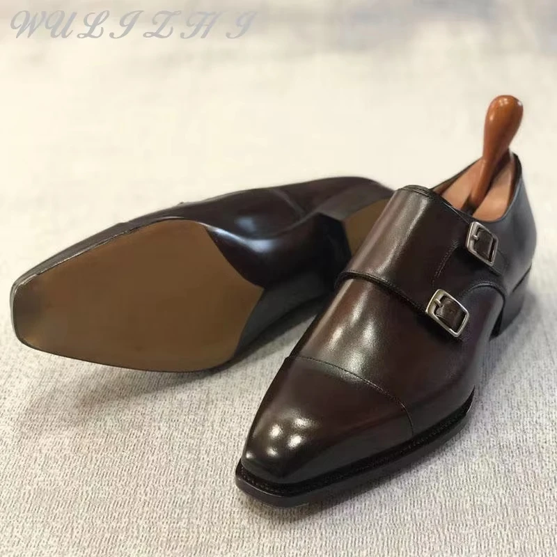Men's Brown Cowhide Flat Soled Formal Leather Shoes Trendy Double Button Square Toe Banquet Leather Business Oxford Shoes
Men's Brown Cowhide Flat Soled Formal Leather Shoes Trendy Double Button Square Toe Banquet Leather Business Oxford Shoes
