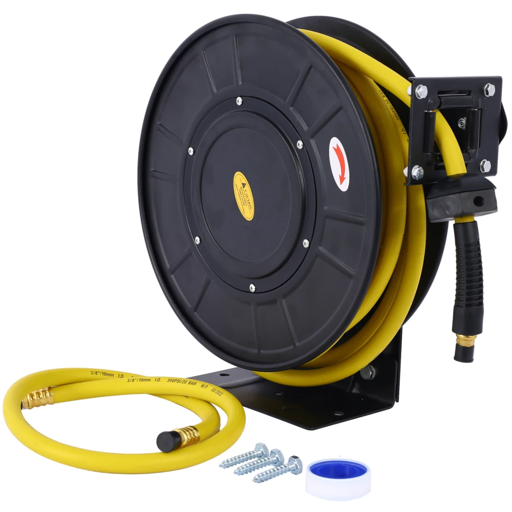 Air Reel Retractable 3/8" Inch x 50' Feet Premium Commercial Flex Hybrid Polymer Hose Max 300 PSI Heavy Duty Steel Frame
Air Reel Retractable 3/8" Inch x 50' Feet Premium Commercial Flex Hybrid Polymer Hose Max 300 PSI Heavy Duty Steel Frame