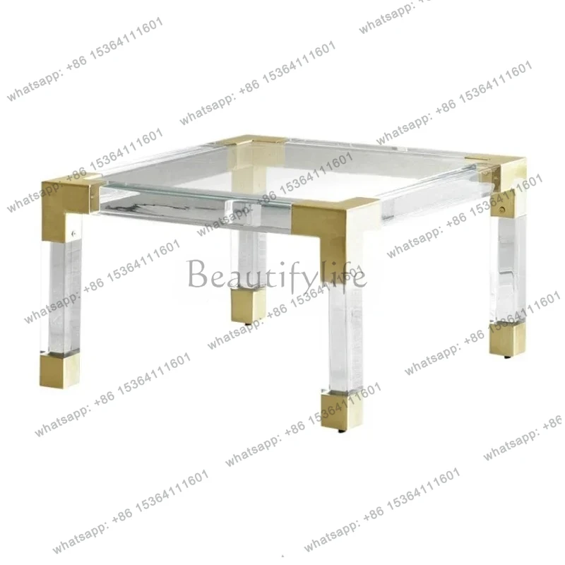SSSLXAcrylic coffee table transparent plexiglass coffee table electroplating process metal furniture transparent edge table
SSSLXAcrylic coffee table transparent plexiglass coffee table electroplating process metal furniture transparent edge table