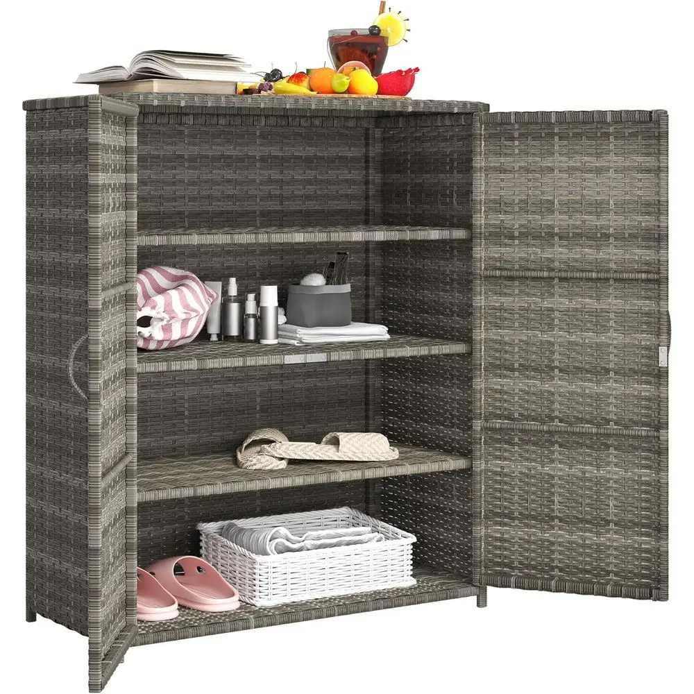 Wicker Outdoor StoraCainet witSees, 4-SelOutdoor Pool Towel Cainet witTwo Do, Rattan Patio StoraSees or Garden, ackyard, Porc, M
Wicker Outdoor StoraCainet witSees, 4-SelOutdoor Pool Towel Cainet witTwo Do, Rattan Patio StoraSees or Garden, ackyard, Porc, M