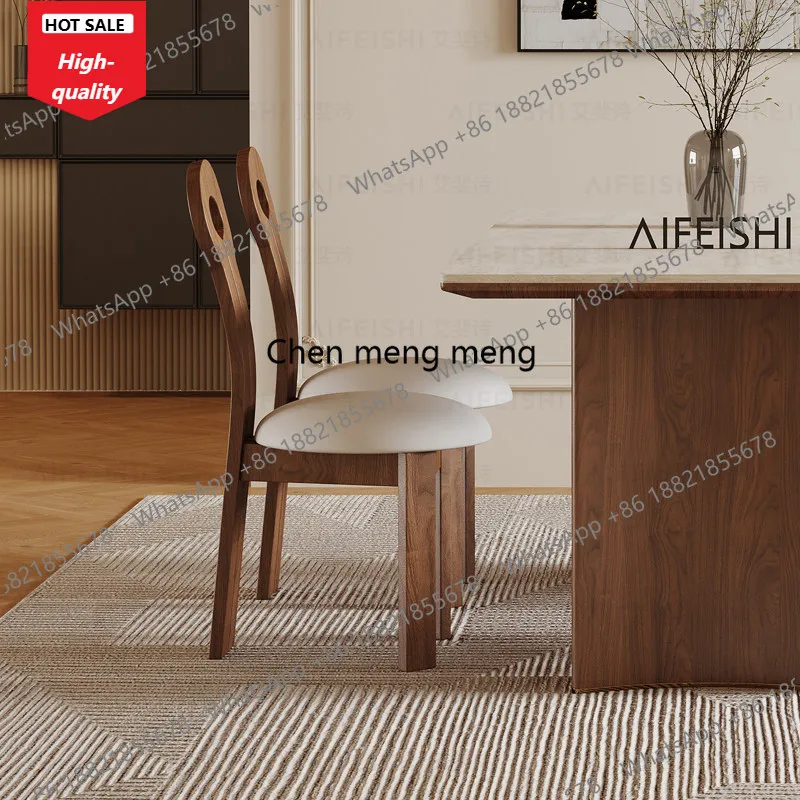 c139 French retro style home solid wood dining chair Nordic walnut black dining room dressing stool high backrest
c139 French retro style home solid wood dining chair Nordic walnut black dining room dressing stool high backrest
