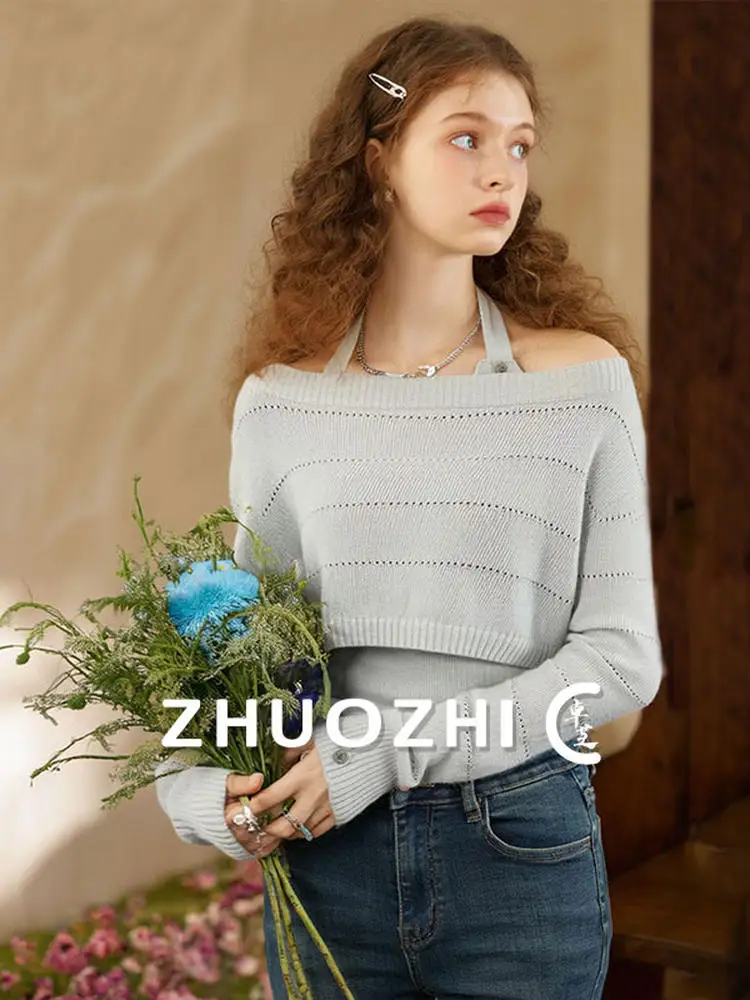 ZhuoZhi Korean Sle Hollow out Ne Knitted Sweater Two Piece Set Comfortable Slim Fit Women's Top for Autumn Season
ZhuoZhi Korean Sle Hollow out Ne Knitted Sweater Two Piece Set Comfortable Slim Fit Women's Top for Autumn Season