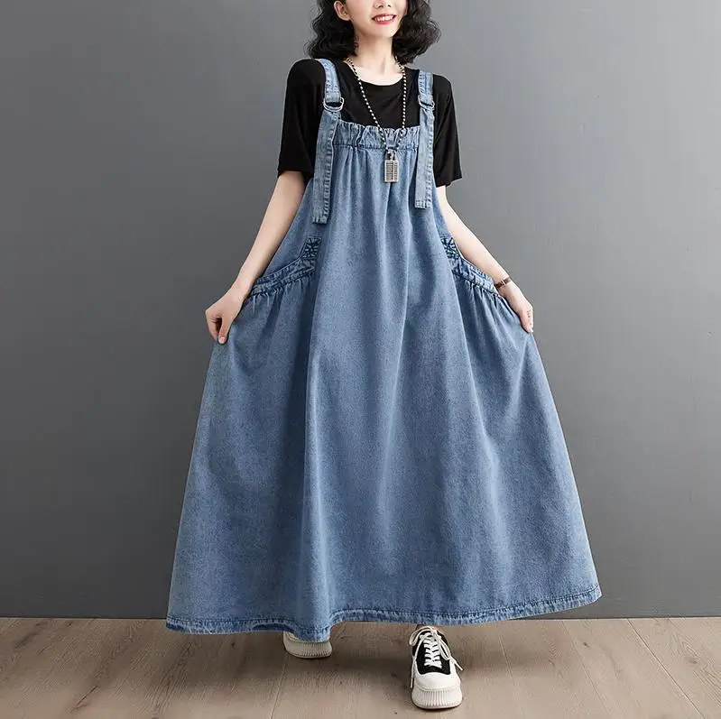 Dress Women Dresses Denim Ankle Length Washed Distressed Vintage Mom Jeans Loose Casual Pockets Patchwork Y2k Summer Vestidos
Dress Women Dresses Denim Ankle Length Washed Distressed Vintage Mom Jeans Loose Casual Pockets Patchwork Y2k Summer Vestidos