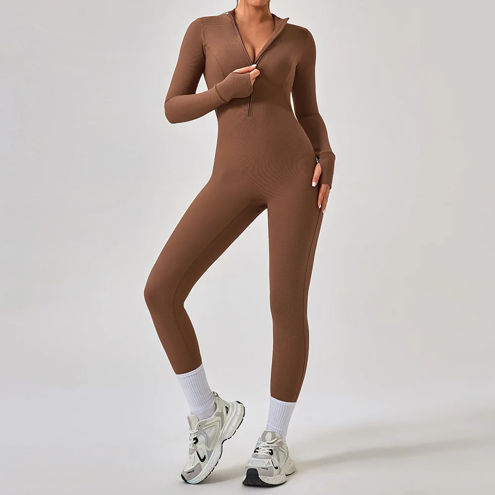 Long Sleeved Zipper Jumpsuits Women's Stripes Sportswear Gym Yoga Boilersuit High-intensity Fitness One-piece Skin-tight Garment
Long Sleeved Zipper Jumpsuits Women's Stripes Sportswear Gym Yoga Boilersuit High-intensity Fitness One-piece Skin-tight Garment