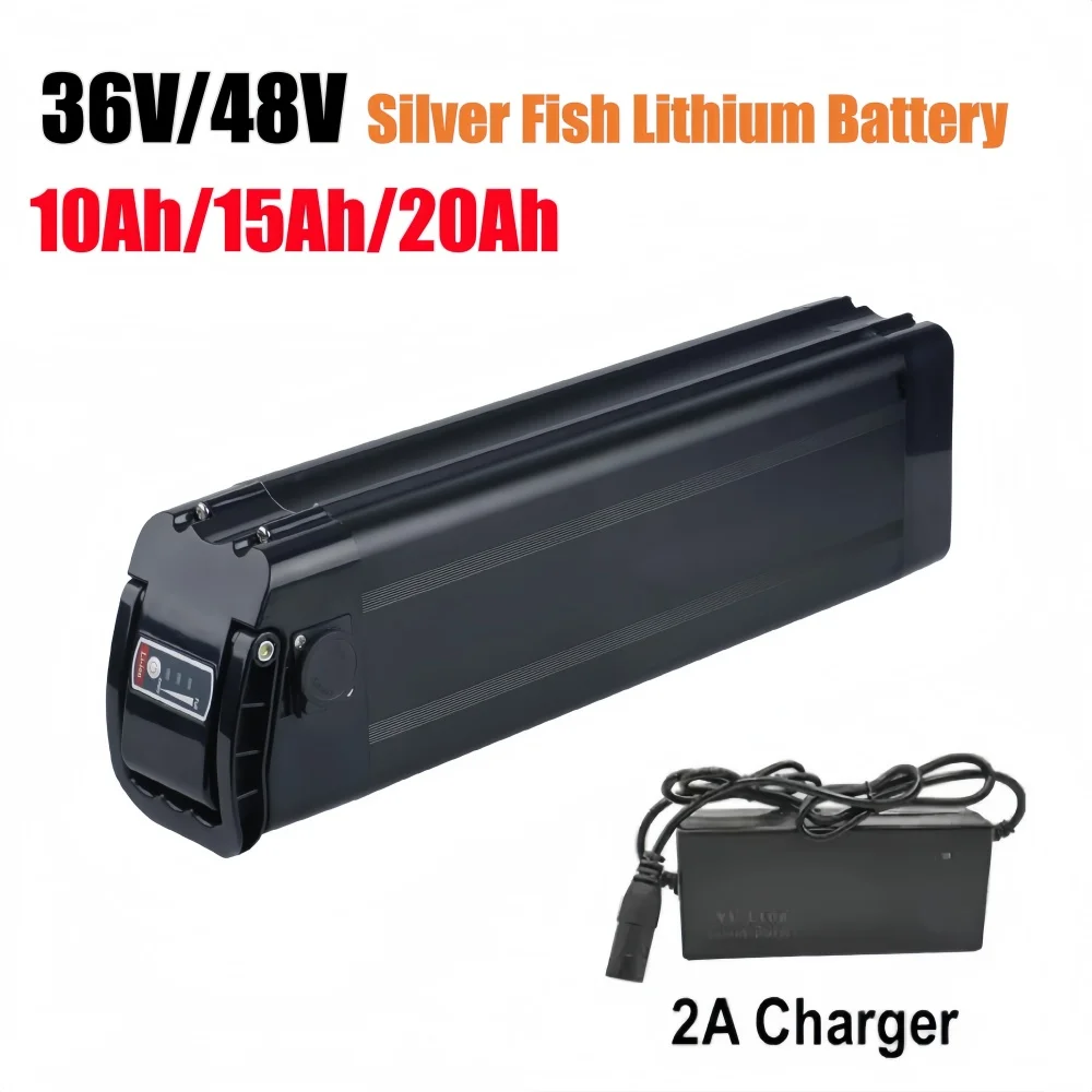 Silver Fish Lithium Battery Pack 36V 48V 20Ah 15Ah 10Ah 18650 Cells Compatible with 250W 350W 500W 1000W Folding Bike Hub Motors
Silver Fish Lithium Battery Pack 36V 48V 20Ah 15Ah 10Ah 18650 Cells Compatible with 250W 350W 500W 1000W Folding Bike Hub Motors