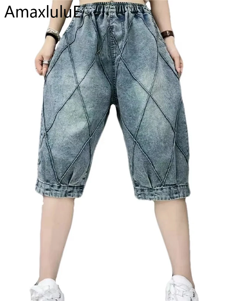 Amax luluE 2024 Denim Pants Womens Korean Casual Elastic Loose Vintage Shorts Ladies Summer Harajuku Streetwear Harem Trousers
Amax luluE 2024 Denim Pants Womens Korean Casual Elastic Loose Vintage Shorts Ladies Summer Harajuku Streetwear Harem Trousers