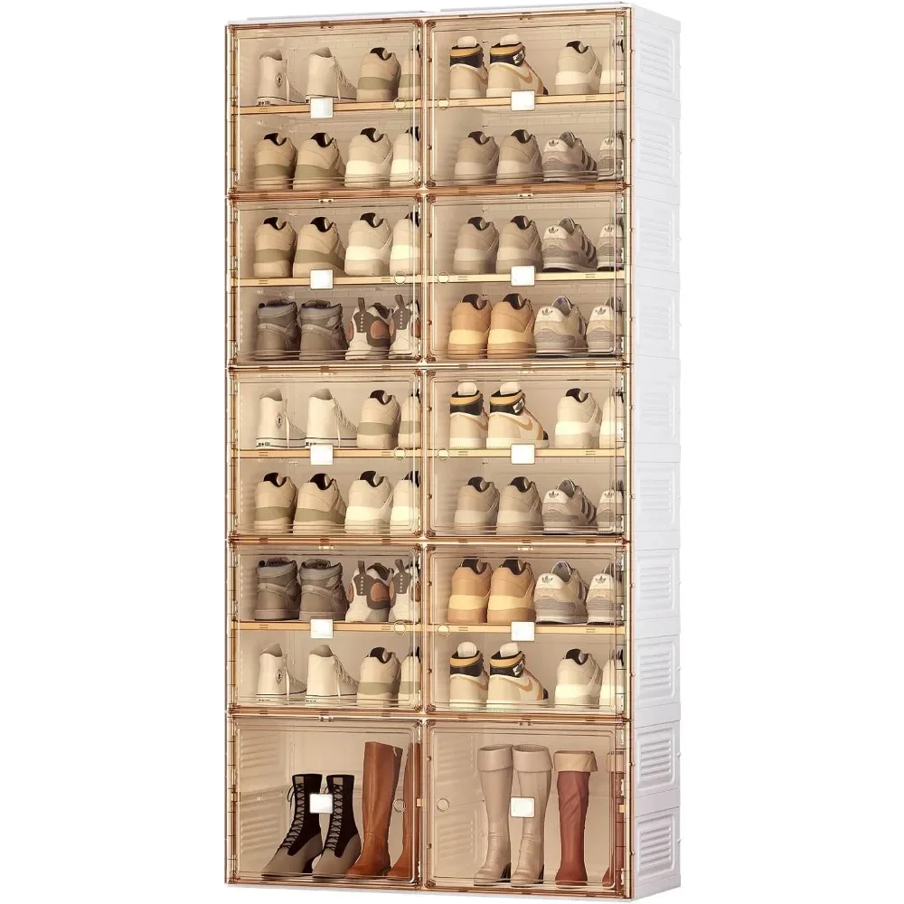 Portable Shoe Rack Organizer with Magnetic Clear Door, Large Plastic Storage containers Bins with Lids 9 Tiers 36 Pairs
Portable Shoe Rack Organizer with Magnetic Clear Door, Large Plastic Storage containers Bins with Lids 9 Tiers 36 Pairs