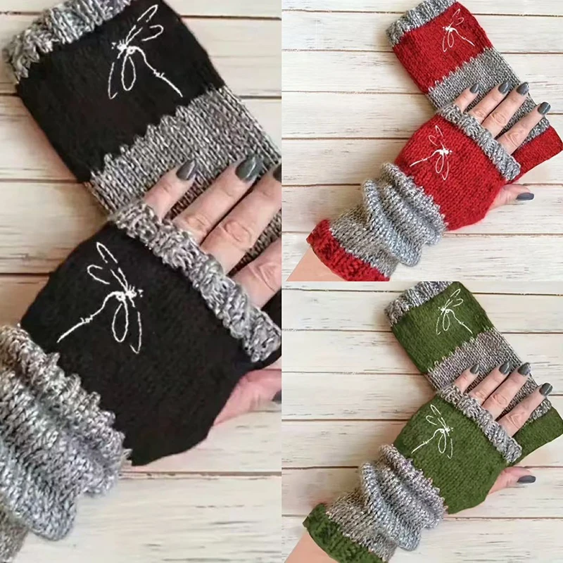 Chinese Embroidered Dragonfly Half Finger Gloves Long Wrist Protection Warm Gloves Touch Screen Outdoor Travel Finger Gloves
Chinese Embroidered Dragonfly Half Finger Gloves Long Wrist Protection Warm Gloves Touch Screen Outdoor Travel Finger Gloves