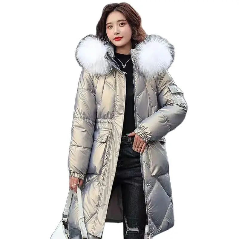 New Clothes Down Women's Mid-length Over-the-knee Fashion White Down Light And Loose Pocket Women
New Clothes Down Women's Mid-length Over-the-knee Fashion White Down Light And Loose Pocket Women