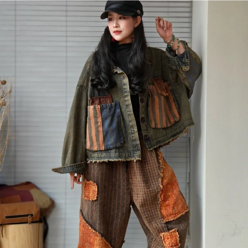 2024 Spring Autumn New Distressed Large Pocket Denim Jacket Women Large Size Casual Versatile Lapel Long Sleeved Single XY007
2024 Spring Autumn New Distressed Large Pocket Denim Jacket Women Large Size Casual Versatile Lapel Long Sleeved Single XY007