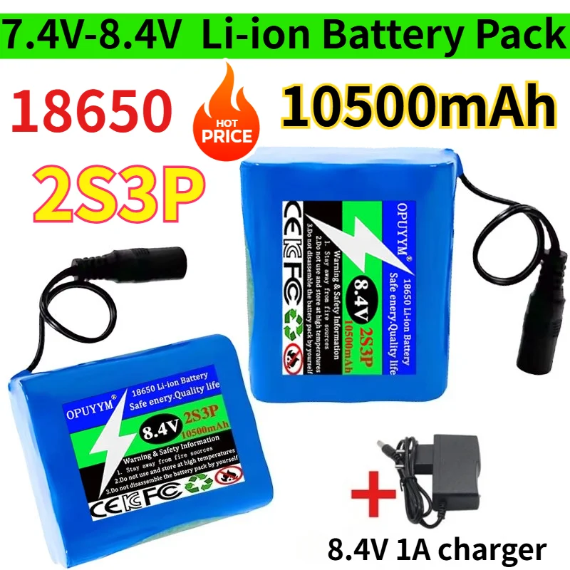 18650 Lithium Battery 8.4V 10.5Ah 2S3P , Built-in BMS for 7.4V 8.4V Bicycle Lights, Fishing Lights, and Remote Control Boats
18650 Lithium Battery 8.4V 10.5Ah 2S3P , Built-in BMS for 7.4V 8.4V Bicycle Lights, Fishing Lights, and Remote Control Boats