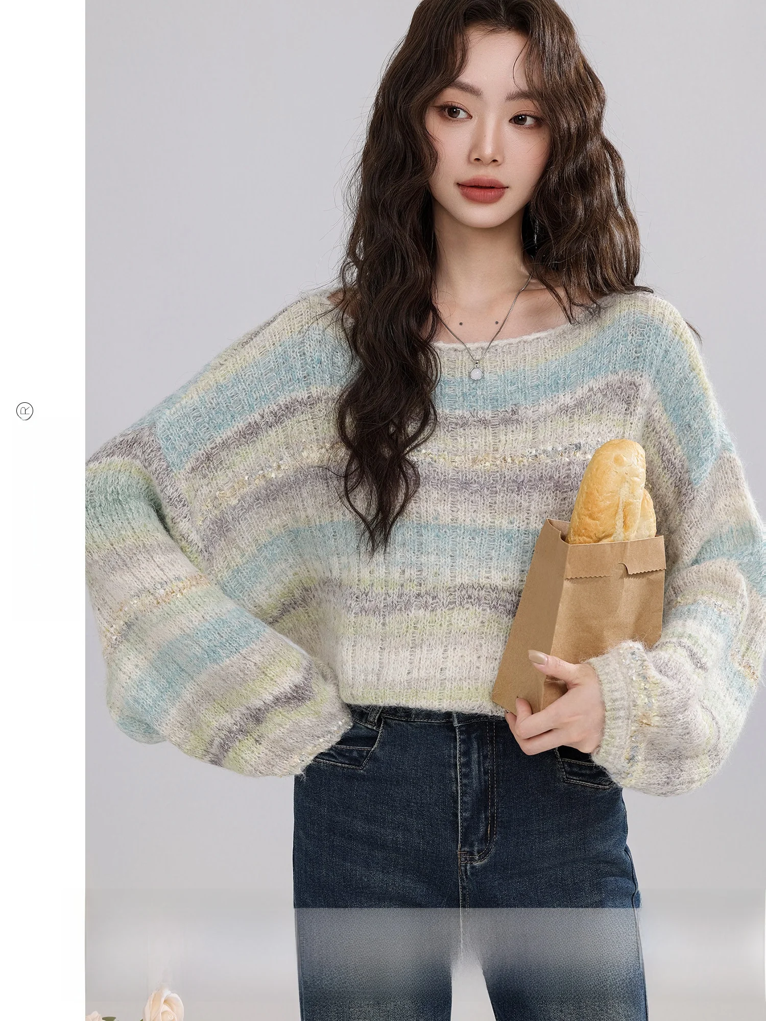 Мягкий уютный повседневный свободный женский свитер для работы и отдыха, осенняя новинка, модный, из полиэфирного волокна, с длинными рукавами, круглым вырезом
Мягкий уютный повседневный свободный женский свитер для работы и отдыха, осенняя новинка, модный, из полиэфирного волокна, с длинными рукавами, круглым вырезом