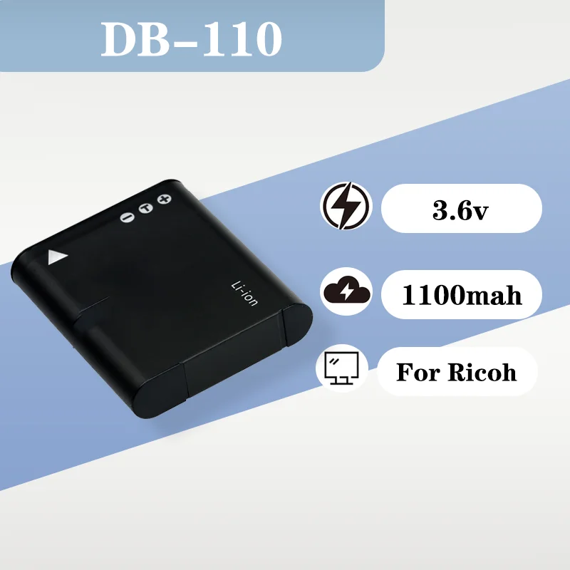 Replacement Camera Battery 3.6V 1100mAh DB-110 For Ricoh GR III GR3 GR3X GR II GR2 BJ-11 Charger Set Available
Replacement Camera Battery 3.6V 1100mAh DB-110 For Ricoh GR III GR3 GR3X GR II GR2 BJ-11 Charger Set Available