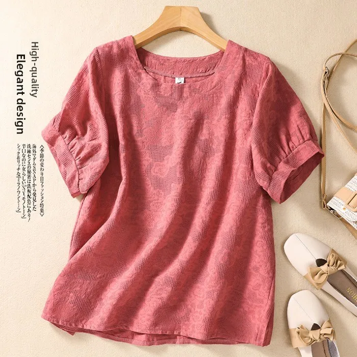 Футболка из хлопка и льна ort Sve, круглая, тонкая, повседневная, свободного кроя, летняя, больших размеров, женская круглая футболка Ne, накидка irt 
Футболка из хлопка и льна ort Sve, круглая, тонкая, повседневная, свободного кроя, летняя, больших размеров, женская круглая футболка Ne, накидка irt