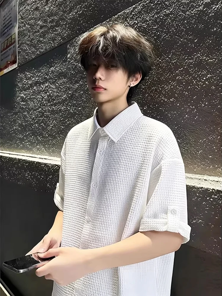 Loose Short Sleeve White Shirt for Men Summer Casual Style Teenagers Trend Loose Fit Half Sleeve Button up Anti-Wrinkle Polye...
Loose Short Sleeve White Shirt for Men Summer Casual Style Teenagers Trend Loose Fit Half Sleeve Button up Anti-Wrinkle Polye...