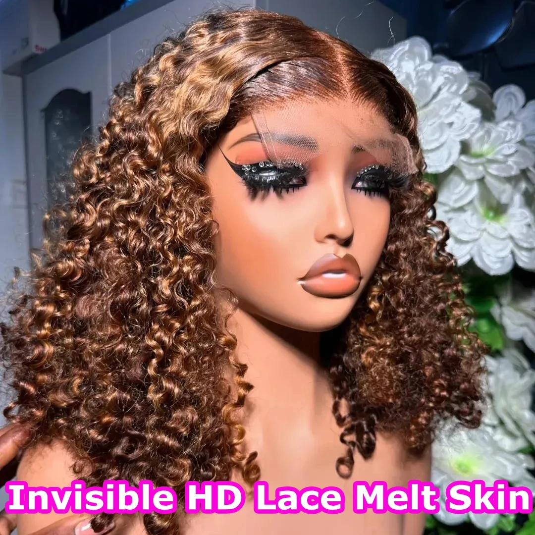 Chocolate Brown Short Deep Curly Bob Wig Invisible 13x4 HD Lace Frontal Deep Wave Human Hair Wig 4# Colored Pre Plucked Remy Wig
Chocolate Brown Short Deep Curly Bob Wig Invisible 13x4 HD Lace Frontal Deep Wave Human Hair Wig 4# Colored Pre Plucked Remy Wig