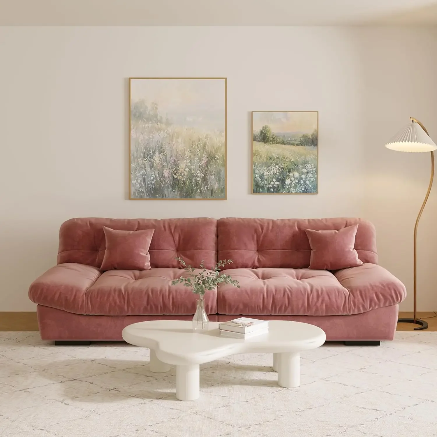 Cloud Modular Sectional Sofa,105" Scrub Velvet Minimalist Sofa Couch for Living Room, Modern LoveSofa with 2 Pillows 3 Seater
Cloud Modular Sectional Sofa,105" Scrub Velvet Minimalist Sofa Couch for Living Room, Modern LoveSofa with 2 Pillows 3 Seater