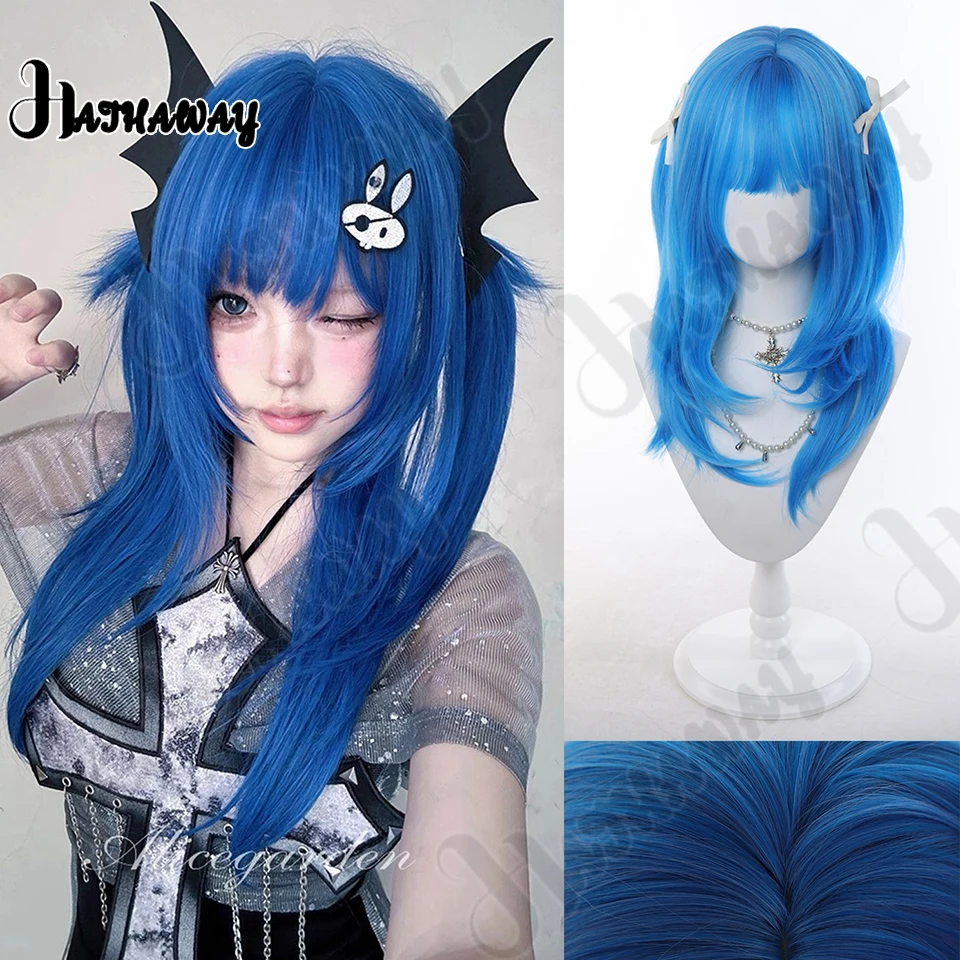 Парик для косплея с челкой, синтетические прямые волосы, 24-дюймовый длинный термостойкий синий парик для женщин 
Парик для косплея с челкой, синтетические прямые волосы, 24-дюймовый длинный термостойкий синий парик для женщин