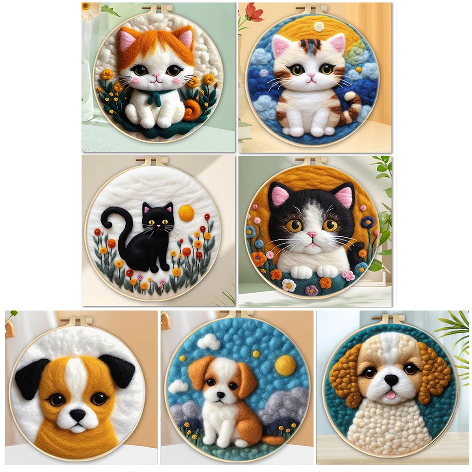 GATYZTORY Frame DIY Wool Felting Painting With Embroidery Kit Handmade Wool Needle Painting Animal Wool Felting Decoration New
GATYZTORY Frame DIY Wool Felting Painting With Embroidery Kit Handmade Wool Needle Painting Animal Wool Felting Decoration New