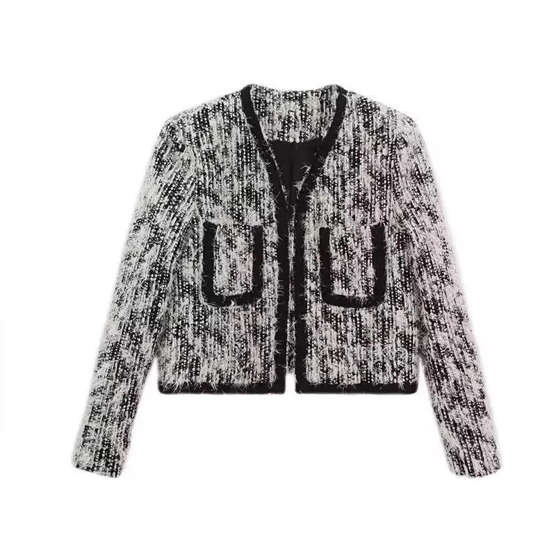 New Women's V Neck Tweed Wool Short Coat Ins Fashion Autumn Winter Cardigan Female Vintage Chic Jacket Outwear
New Women's V Neck Tweed Wool Short Coat Ins Fashion Autumn Winter Cardigan Female Vintage Chic Jacket Outwear