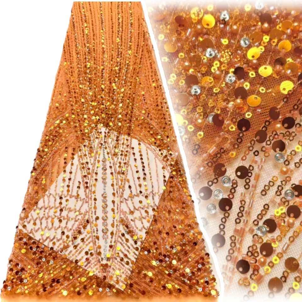 New Arrival African Nigerian Beads Embroidery Heavy Lace Elegant French Sequins Lace Fabrics for Wedding Party Dresses TP1823
New Arrival African Nigerian Beads Embroidery Heavy Lace Elegant French Sequins Lace Fabrics for Wedding Party Dresses TP1823