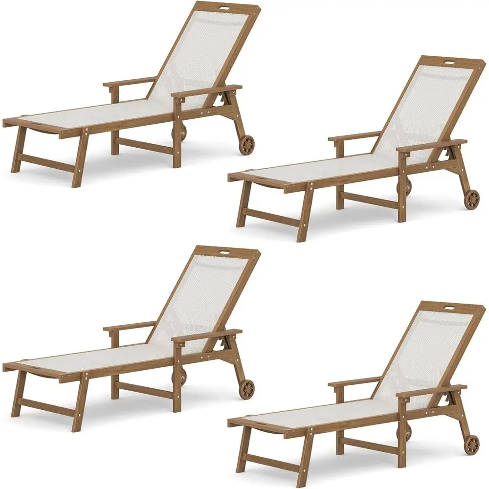 Chaise Lounge Chair Outdoor Set o 4, HDPS and HDPE Wicker Chaise Lounger with 5 Positions, Pool Lounge Chairs with Wheels and Ad
Chaise Lounge Chair Outdoor Set o 4, HDPS and HDPE Wicker Chaise Lounger with 5 Positions, Pool Lounge Chairs with Wheels and Ad