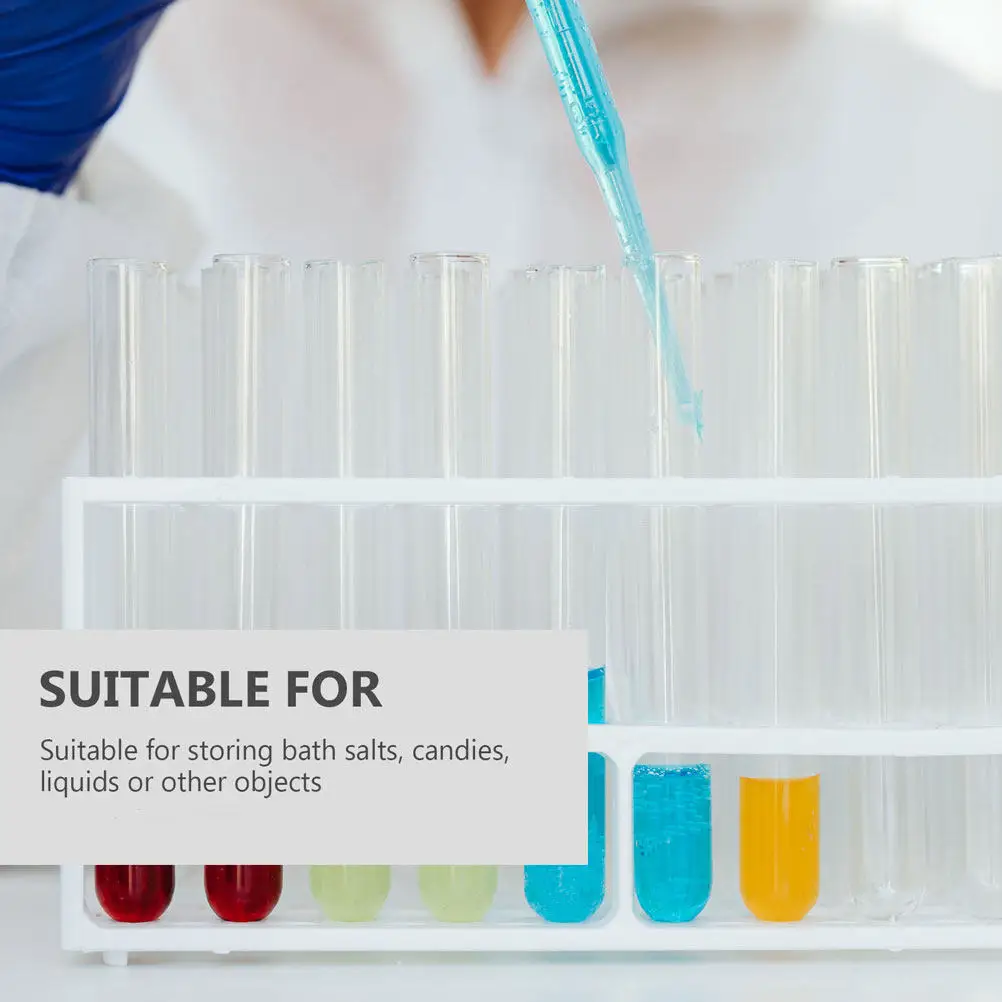 100Pcs Plastic Test Tubes with Stopper Leak Proof Liquid Storage Containers Chemistry Experiment Equipment for Home School Lab
100Pcs Plastic Test Tubes with Stopper Leak Proof Liquid Storage Containers Chemistry Experiment Equipment for Home School Lab