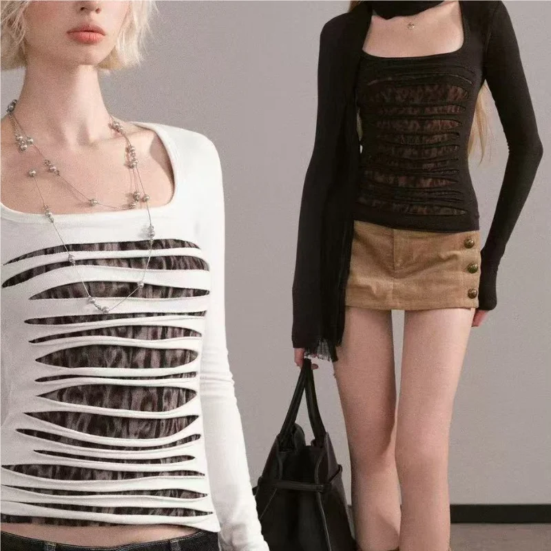 Retro Hole Printed Long Sleeve T Shirt Women Sexy Spicy Girl Slim Fit Base Crop Top Street Y2k Aesthetic Grunge Tees
Retro Hole Printed Long Sleeve T Shirt Women Sexy Spicy Girl Slim Fit Base Crop Top Street Y2k Aesthetic Grunge Tees